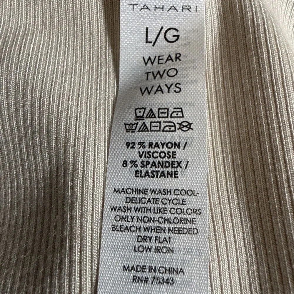 Tahari Long Sleeve Top Shirt  White Large NWT 